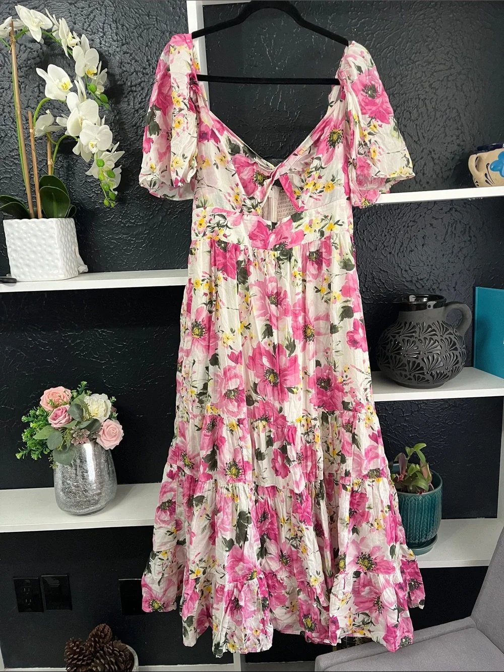Abercrombie & Fitch Pink Floral Maxi Dress L